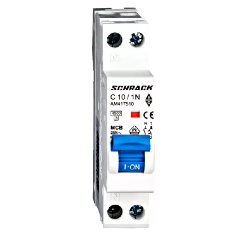 Siguranta Automata Schrack AM17510 C10A,1P+N 4.5kw 1modul * 47156                                                                                                                                       