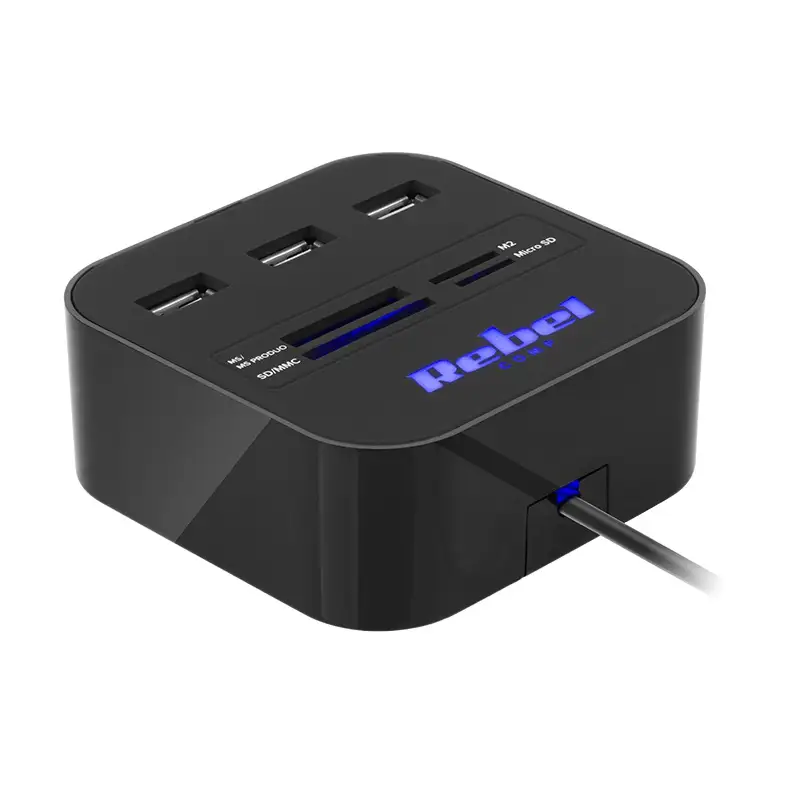 Hub Usb  x 3USB x 1microSD x1 SD  kom1020 47277                                                                                                                                                         