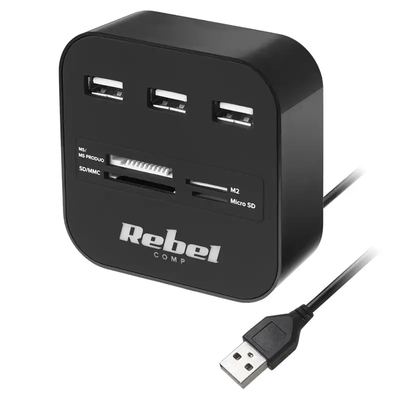 Hub Usb  x 3USB x 1microSD x1 SD  kom1020 47277                                                                                                                                                         