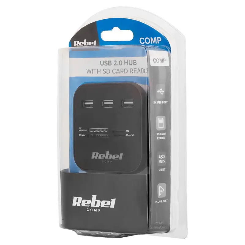 Hub Usb  x 3USB x 1microSD x1 SD  kom1020 47277                                                                                                                                                         