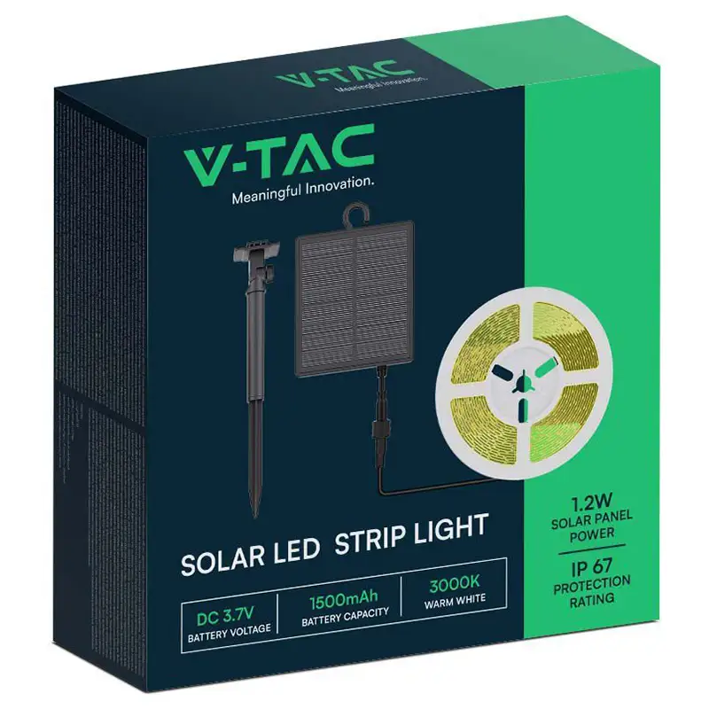 Kit banda LED 3000K , cu incarcare  solara IP67 SKU-23044