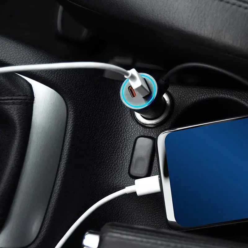 Incarcator auto quick charge USB + TIP C SKU-7744