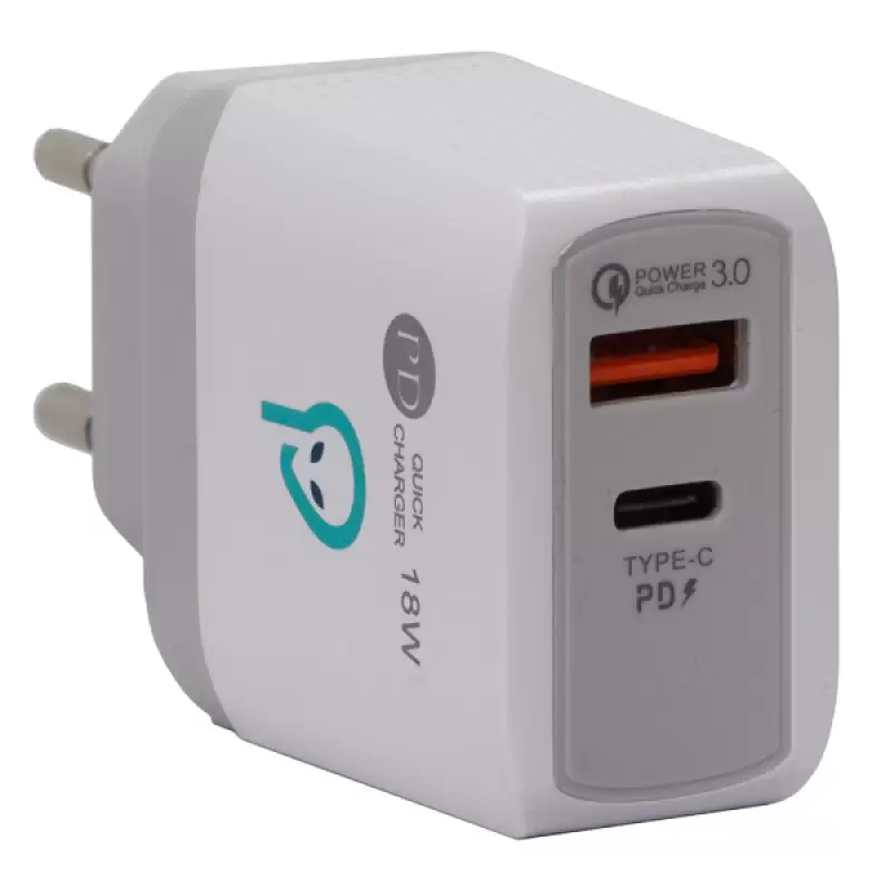 Alimentator retea UsbC + Usb 18w Quick Charger spar-duoq-01 46898                                                                                                                                       