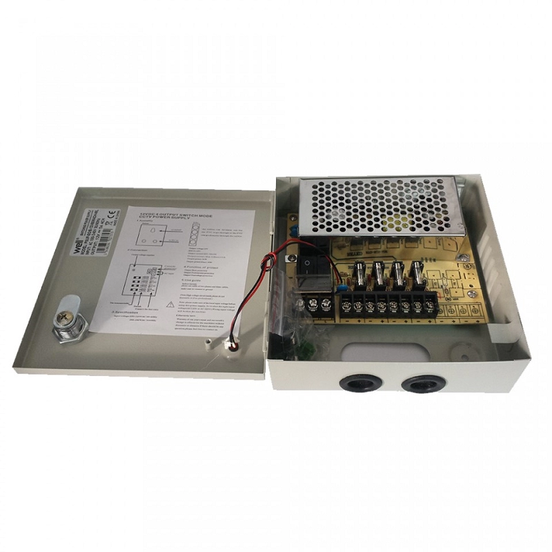 Sursa alimentare 12V/5A 60W 4 chanale Well PSUP-SO/B-12V60W.41138                                                                                                                                       