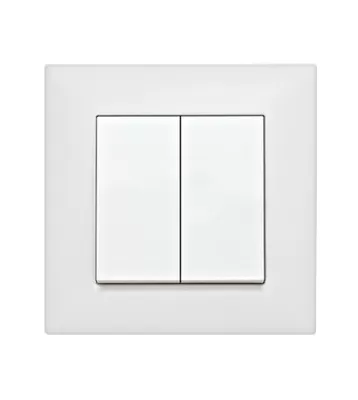 Intrerupator dublu, Schrack complet ,alb,conexiune cu surub  EV106010 * 47619   