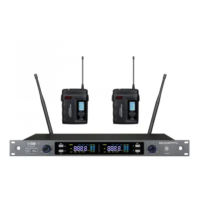Microfon wireless Set UHFZZIPP TXZZ422 Receiver 2 canale ,2 mic lavaliera + 2 mi